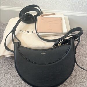 Polene Numero Dix Black Crossbody Bag with Nude Pouch Sierra Mini Cardholder